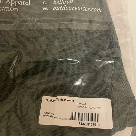 Outdoor Voices 3/4 Warm Up Leggings Hunter Green - Picture 5 of 5